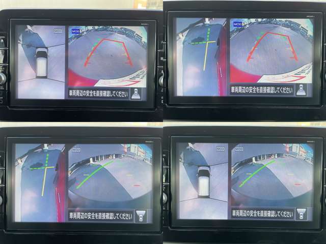 アラウンドビューモニターです。クルマを見下ろしているかのように周囲の状況を直感的に把握し、安心して駐車が行えます