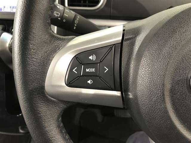 ステアリングスイッチ付き。前方から目を離すことなく操作することが可能です。