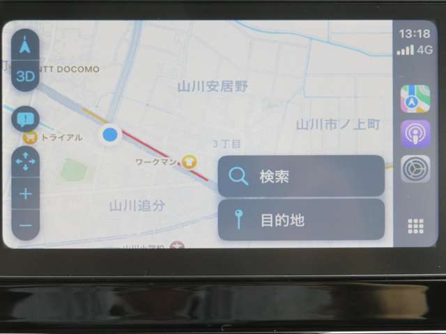 スマホにつないでMAPで地図を表示　道案内もしてくれますよ。