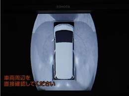 （パノラミックビューモニター）ボタン一つで前後左右4つのカメラにより、リアルタイムで車を上から見下ろしたような映像をナビ画面に映します。後退時にも使えますので、安心して運転することができる装備です♪