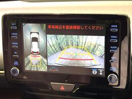 【パノラミックビューモニター】専用のカメラにより、上から見下ろしたような視点で360度クルマの周囲を確認することができます☆死角部分も確認しやすく、狭い場所での切り返しや駐車もスムーズに行えます。