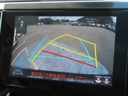 バックモニター付きでガイドラインがモニターに表示され、車庫入れや縦列駐車などの際に役立ちます！