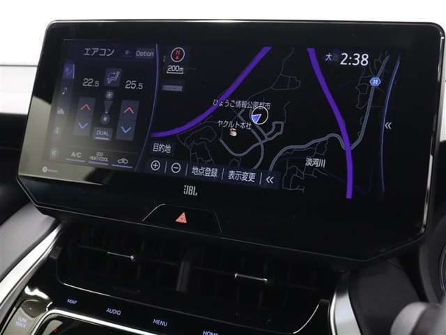 SDナビ+JBLプレミアムサウンドシステム！高精細12.3型TFTワイドタッチディスプレイを搭載。フルセグTVに対応、USB/AUX端子も装着です。(T‐Connectは別途有料)