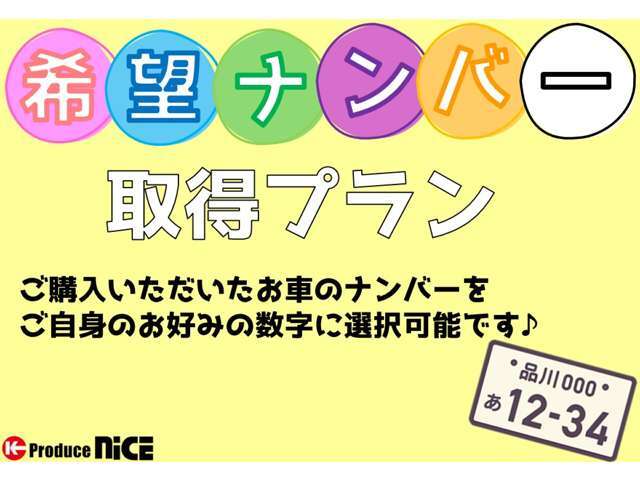 ナンバーの数字を選択可能です！