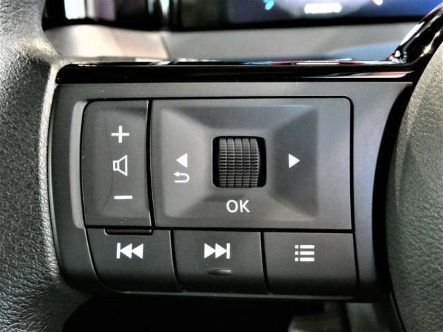 ボリューム調整や選局など、オーディオの基本操作が手元で出来るステアリングスイッチ♪