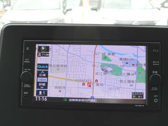 簡単操作の日産純正メモリーナビ搭載！初めての場所、知らない道も安心♪純正なので車と同じ保証対象なのも嬉しいポイントです。(MJ120D-W)