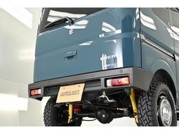 【SCリヤバンパーABS製】エッジを効かせ4駆らしいデザイン！高品質ABS製塗装に関しては基本、徳島で唯一正規施工店の当店でラプターライナーでブラックに塗装しています。傷にも強くカスタムでも話題の塗装