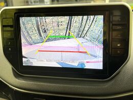【バックカメラ】駐車時に後方がリアルタイム映像で確認できます。大型商業施設や立体駐車場での駐車時や、夜間のバック時に大活躍！運転スキルに関わらず、今や必須となった装備のひとつです！