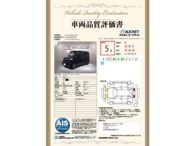 第3者機関によって車両状態証明書を発行しておりますので、状態の確認含めて安心、信頼、満足にお答えします。