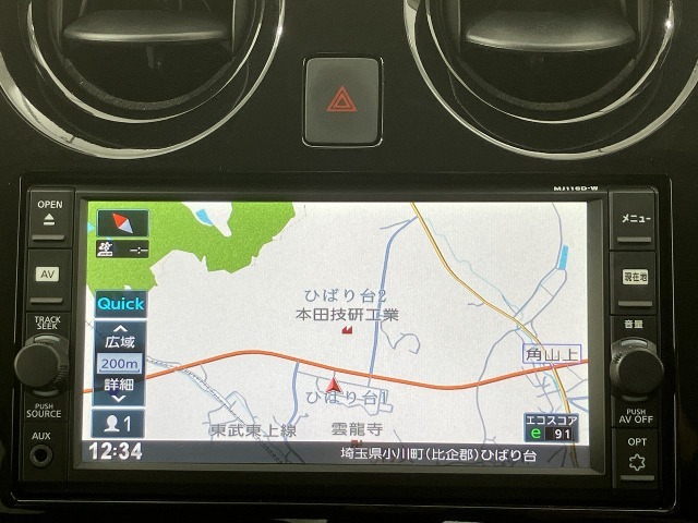 ★日産純正メモリーナビ（型式：MJ116D-W）★操作性や視認性に優れており、最適なルートでご案内致します