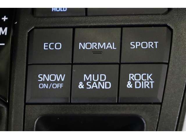 ぬかるみや砂地に強い【MUD＆SAND】、波打つモーグル路面や岩場に強い【ROCK＆DIRT】も装備しています。悪路の状況によってセレクトできます。