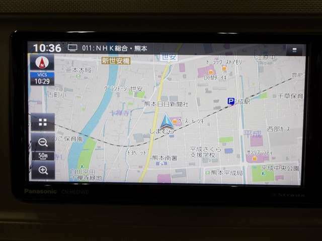 ナビ付なので、遠出の際も道に迷うことはありません♪安心してドライブをエンジョイして下さい♪（CN-HE01WD）
