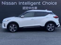 キックスの横からの画像です。当店は全車　整備・保証付なので安心してご検討頂けます。次の画像でもお待ちしております。