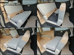 後ろ向き、フルフラットなど左右分割でシートアレンジ可能♪