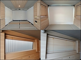 ウッドブラインド、ロールスクリーン、カーテン付き♪