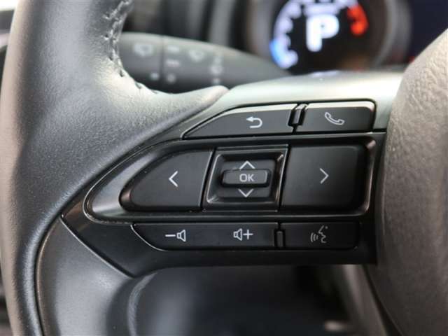 ステアリングスイッチ付き。前方から目を離すことなく操作することが可能です。