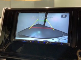 リバースギアに入れるだけで後方の表示へ切り替わります。夜間や雨の日の駐車も楽になりますよ。