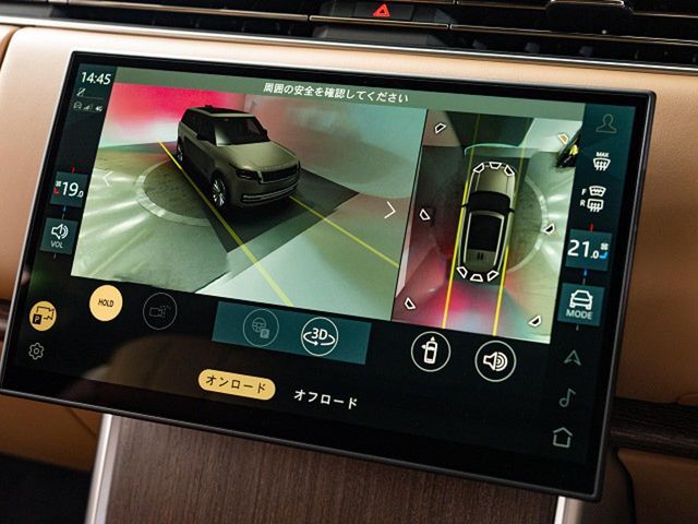 【3Dサラウンドカメラ】は狭い場所でも安心して駐車できるようにサポート。タッチスクリーンの表示と音で障害物との距離を確認できます。車幅感覚に慣れていない方や駐車の苦手な方には必見の装備といえます♪