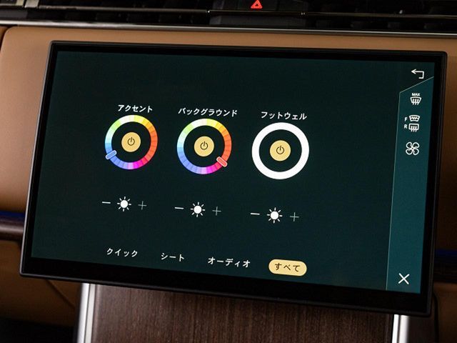 カスタマイズ可能なインテリアムードライトは細部まで入念に計算された照明で車内を演出！お好みのカラーをお選びいただき、そのときの気分に合わせてキャビンのムードを変えられます♪