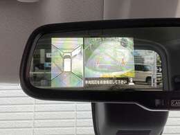 全方位モニターは4つのカメラで捉えた映像を合成して真上からの映像に見せて表示します。駐車場の白線も映るので真っすぐ駐車もしやすいですよ！