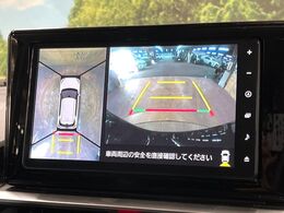 【パノラミックビューモニター】専用のカメラにより、上から見下ろしたような視点で360度クルマの周囲を確認することができます☆死角部分も確認しやすく、狭い場所での切り返しや駐車もスムーズに行えます。