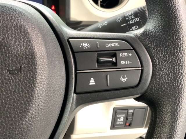 クルーズコントロールを装備しています。高速道路などで一定の速度で走ってくれるので運転が楽ですよ！速度を設定できますので、スピードの出しすぎにも注意できます。