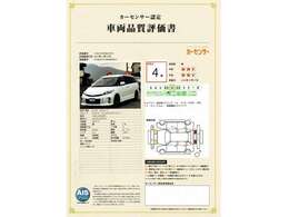 カーセンサー車輌品質評価証です。