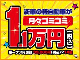 ピカピカの新車が月々たったの1万円からお乗りいただけますよ♪