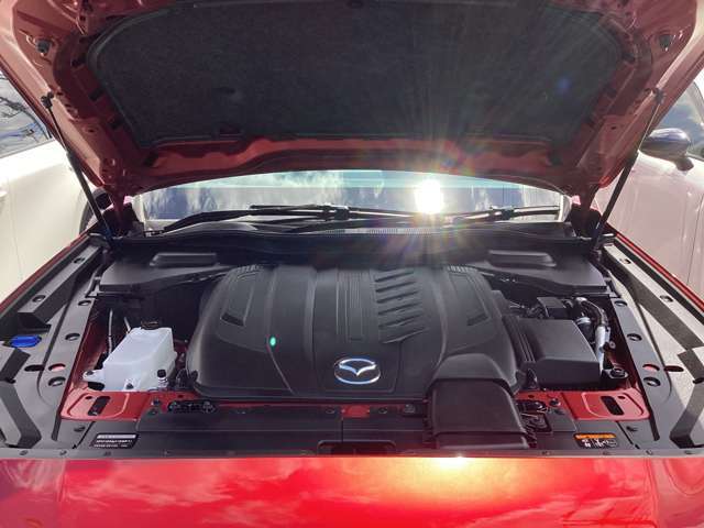 エンジンルームです。納車前整備付となりますので、エンジンオイルやオイルフィルターなど交換してからのお渡しです。