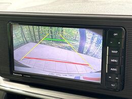 【バックカメラ】駐車時に後方がリアルタイム映像で確認できます。大型商業施設や立体駐車場での駐車時や、夜間のバック時に大活躍！運転スキルに関わらず、今や必須となった装備のひとつです！
