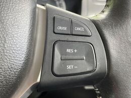 【クルーズコントロール】高速道路もラクラク走行。アクセルを離しても一定速度で走行ができ、長距離運転時の負担を軽減！加速・減速も簡単なスイッチ操作で調整できます。
