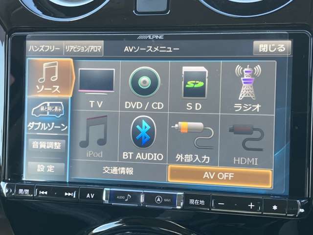 TV・ラジオ・CD再生・DVDビデオ再生・SDカードへのCD音楽録音・Bluetooth接続等が可能です。