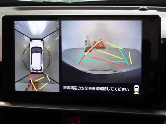 バックガイドモニターを装備してます、車庫入れもラクラクです。パノラミックビューモニターを搭載しています、上からの画像も表示されます。