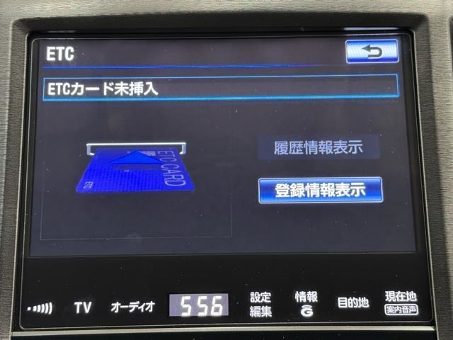 ナビ画面に連動したETCを装備しています。　過去に利用した利用料金も一目で分かって、とっても便利です。　ETCの抜き忘れ、挿し忘れも警告してくれるので安心ですね。