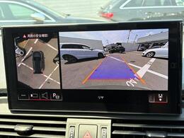 ●サラウンドビューカメラ『車両の4つのカメラから得た映像を合成し、上空から眺めているような映像をモニターに映し出します。車両周辺の歩行者や障害物などの発見に役立ちます。』