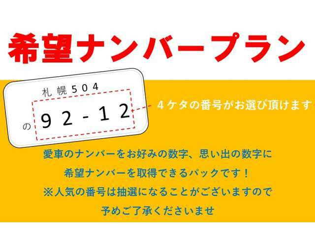 Aプラン画像：愛車にお好きな数字や、記念日を！軽自動車の白ナンバー、ご当地ナンバーなどは別途お見積り致します◎