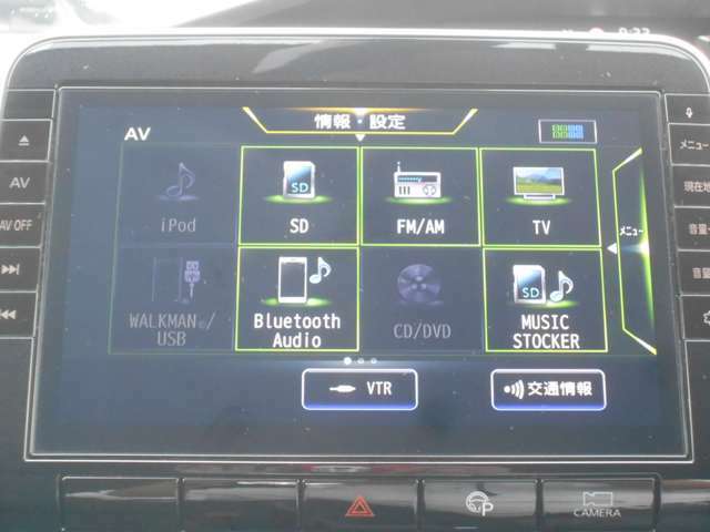 フルセグ＆DVD再生＆CD録音＆ブルートゥースオーディオ等AV機器はとても豊富。