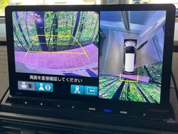 【マルチビューカメラシステム】専用のカメラにより、上から見下ろしたような視点で360度クルマの周囲を確認することができます☆死角部分も確認しやすく、狭い場所での切り返しや駐車もスムーズに行えます。