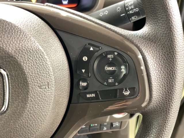 クルーズコントロールを装備しています。高速道路などで一定の速度で走ってくれるので運転が楽ですよ！速度を設定できますので、スピードの出しすぎにも注意できます。
