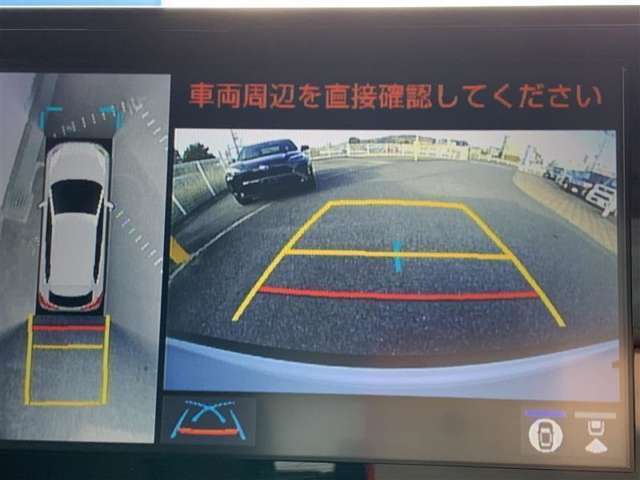 PVM装備、全方位をカメラでカバー、狭い駐車場や周囲に車があり停めずらい場合もカメラ映像でしっかり確認でき安全です。