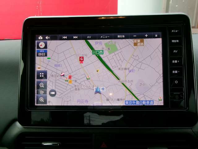 純正9インチメモリーナビ付です。大きな画面で見やすく操作も簡単に扱うことができます。