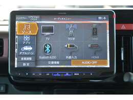 フルセグTV、HDMI/USB接続、Bluetooth接続、Amazon　Alexa搭載、Apple　CarPlay/Android　Autoでスマホアプリに対応＾＾
