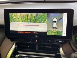 【パノラミックビューモニター】専用のカメラにより、上から見下ろしたような視点で360度クルマの周囲を確認することができます☆死角部分も確認しやすく、狭い場所での切り返しや駐車もスムーズに行えます。