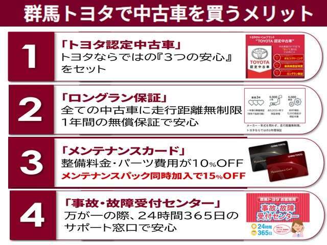 群馬トヨタでは安心の車選びからアフターサービスまでお客様の安心したカーライフをお届けします。