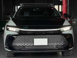 通常メッキ部であった箇所をブラックアウトに塗装。フロント部エンブレムレス。