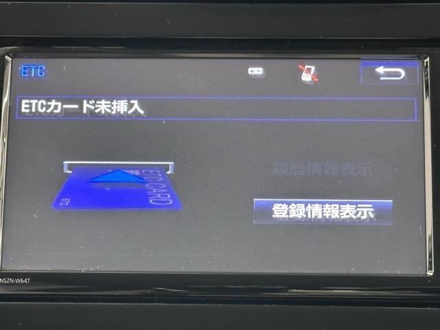ナビ画面に連動したETCが付いてるので過去に利用した利用料金も一目で分かっちゃいます。　ETCの抜き忘れ、挿し忘れも警告してくれるので防犯、事故対策に安心ですね。