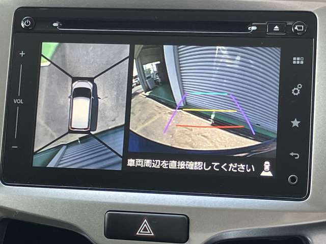 【全周囲カメラ】真上から車を見たようにモニターで確認ができる。是非実際の車で体感してみてください。