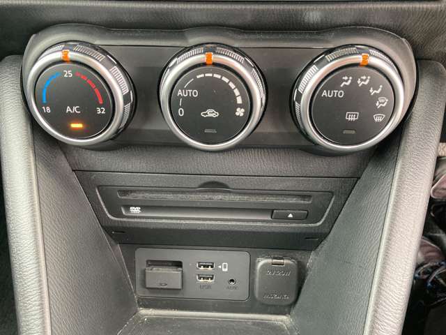 運転席/助手席が独立して調節可能な花粉除去フィルター付きフルオートエアコンです。