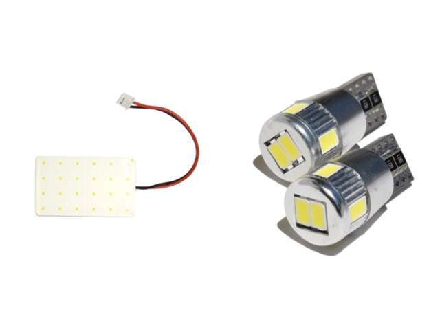 COB面発光LEDルームランプと5630チップ6連T10＆T16LEDランプを組み合わせて室内をLED化致します。