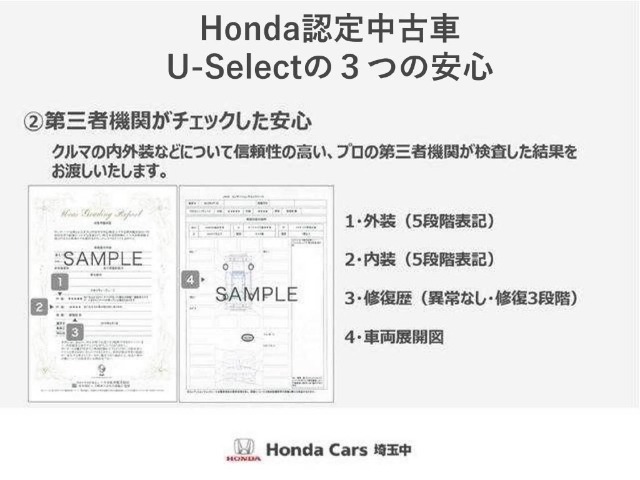 展示車1台1台に、第3者機関が発行する「車両状態証」をお付けしていますので、安心してご利用いただけます。